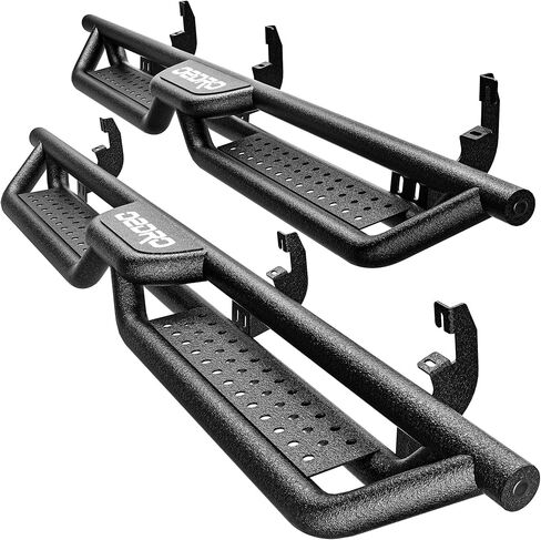 Running Boards Compatible with Chevy Silverado GMC Sierra Crew Cab 2007-2018 1500, 2007-2019 2500HD 3500HD, 6 Inches Side Steps Textured Black Carbon Steel Rails Tube Nerf Bars in Kuwait