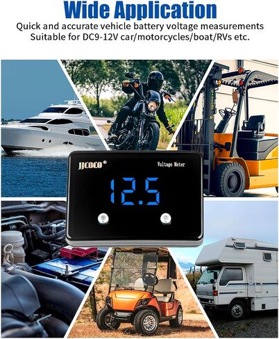 8~18V Voltmeter Gauge Digital Volt Gauge 12V/24V DC LED Display Voltage Meter Kit with Mounting Bracket for Car Truck Vehicle Automotive 2-1/16" 52mm in Kuwait