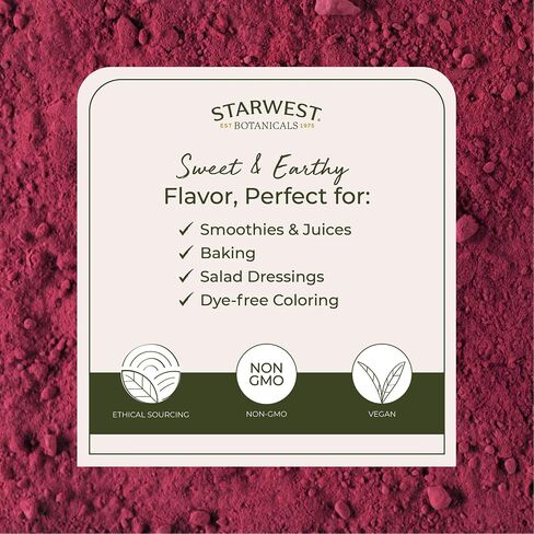 Starwest Botanicals Organic Beet Root Powder, 1 Pound | USDA Organic Certified in Saudi Arabia