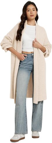 ODODOS Women's Cardigan Sweater Longer Length Open Front Drape Coatigan Warm Soft Knit Long Sleeve Outerwear in Kuwait