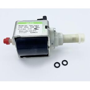 MacMaxe ULKA Model E Type EAP5 – Solenoid Vibratory Water Pump with with Two Seal OR 2025 – 1/1,5 min ON/OFF, 120V 60Hz 52W – Wide Compatibility With Espresso Machines