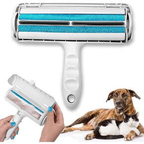 Paw Roar Pet Hair Remover | Cat & Dog Reusable Lint Roller, For Couch, Furniture, Carpet, Car Seat and Bedding | Reusable Roller With Self Cleaning Base, Upgraded Multi-Surface Animal Fur Removal Tool