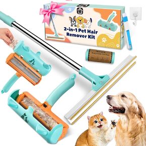 HOMAGICO 5 PCS Pet Hair Removal Tool, Roller Dog Hair Removers for Couch, Retractable Pet Hair Carpet Scraper Rack, Reusable Cat Hair Remover for Bed, Rugs, Stairs, Furniture