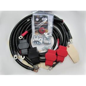 Made in USA. Custom Battery Cables Compatible/Replacement kit for Ford Superduty F250 F350 F450 truck 2003-2007 6.0L Powerstroke diesel 2/0 wire with 90 degree bend at starter. The Original. 4437-90