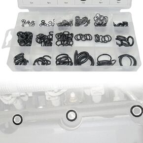 Lecctso 225PCS O Ring Kit, O Ring Assortment Kit, Rubber Orings for Vehicle Repair Faucet Plumbing Air or Gas Sealing Connections, Rubber Washers Universal Car Accessories for Most Vehicle