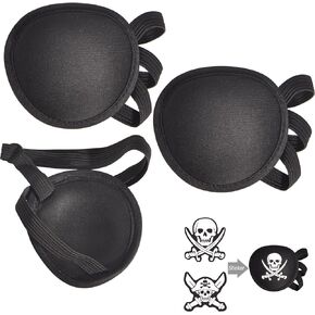 2PCS Eye Patch, Adjustable Eye Patches Eye Patch for Lazy Eye Medical Strabismus After Surgery Pirate Single One Eye Cover Mask Adult Kid's
