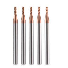 4 Flutes Carbide Square Nose End Mill, 5/32" Shank,1/16" Cutting Diameter,Spiral Milling Cutter,Micro Grain CNC Router Bits for Steel,HRC55 TiSiN Coated (5/32" Shank-1/16" Cutting Dia-11/64" CEL)