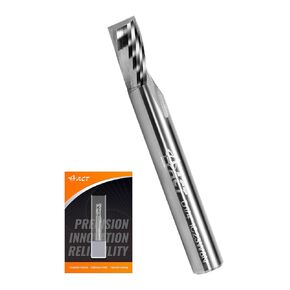 ACCUCUT I1AES 3/16" O Flute Carbide End Mill, Single Flute CNC Router Milling Bit Set for Aluminum, Wood, Copper, Alloys, Non-Ferrous, Plastic and Soft Materials (2 pcs)