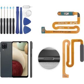 Fingerprint Sensor Flex Cable for Samsung Galaxy A12 SM-A125U SM-A125F Power On Off Button Flex Cable Replacement with Tools