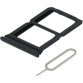 MMOBIEL DUAL SIM Card Slot Tray Holder Replacement Compatible with OnePlus 6T 2018 - Incl. Rubber Gasket and Sim Pin - Mirror Black