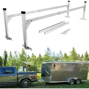 ELITEWILL Adjustable Trailer Ladder Rack Aluminum Trailer Ladder Roof Rack for Enclosed Trailers and Open Trailers