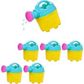 6 Pack Kids Watering Cans Bulk (Mini) 4.5" Plastic - Gardening Planting Tools for Kids & Toddlers, Beach Party Favors Gifts, Bulk Sand Toys