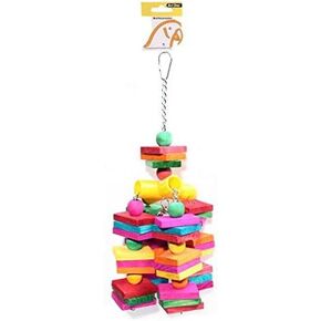 Keersi Large Parrot Chew Toy for Bird Macaw African Greys Cockatoo Eclectus Budgies Parakeet Cockatiel Conure Lovebirds Cage Wood Toy in Kuwait