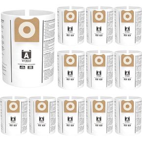 12 Pack 23743 VF3502 Vacuum Bags Compatible with Ridgid 12 to 16 Gallon Wet Dry Vacuums, High Efficiency Replacement Filter Bags for Model WD1950 WD1956 WD1850 WD1851 RV2400HF WD1450 WD1680 WD1270