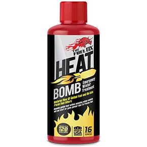 Fuel Ox Heat Bomb : Emergency Winter Treatment - Restores Flow of Gelled Fuel & De-ICES Frozen Filters - Lubricates & Cleans - 16oz Treats 120 Gallons