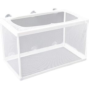 Aquarium Fry Hatchery Net Fine Mesh Fish Hatchery Isolation Net with Suction Cups Hatchery Transparent Isolation Box for Fish Tank