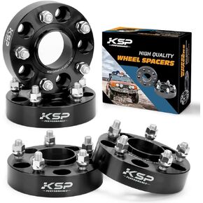 فواصل عجلات KSP 5X5 متوافقة مع J-e-e-p، 1.5 بوصة مركزية مزورة 1/2 بوصة × 20 محور مسمار تتحمل 71.5 مم لـ 1999-2010 Grand Cherokee WJ WK، 2007-2018 Wrangler JK JKU، 05-10 Commander XK أسود