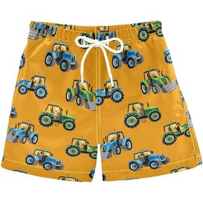JUNZAN Tractor Orange Boys Toddler Swim Trunks Boy Swimsuit Beach Swim Shorts 2T Quick Dry