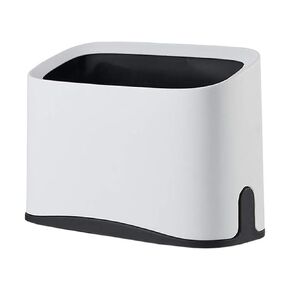 QPOIBSD White Cat Litter Scoop Holder, Mini Trash Can with Lid，Kitty Litter Scooper Caddy for Litter Box, Scoop Stand Pairs with Most Cat Litter Box and Fits Most Cat Litter Scoops