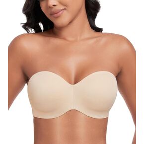 Lemorosy Minimizer Strapless Bra for Women Large Bust Full Support Non-Slip Convertible Underwire Bandeau Bra