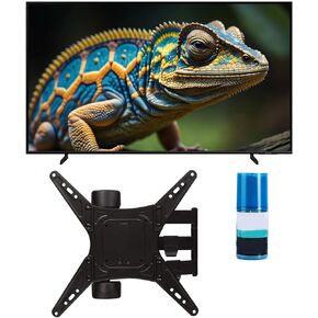 SAMSUNG QN43Q60DAFXZA 43 Inch Q60D QLED 4K Smart TV with Quantum HDR with a Walts TV Medium Full Motion Mount for 32-65 Inch Compatible TV's and Walts HDTV Screen Cleaner Kit (2024)
