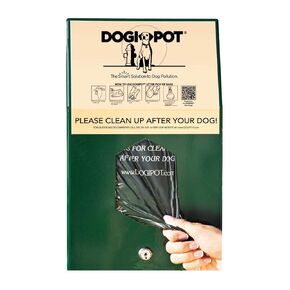 DOGIPOT 1002HP-4 Junior Bag Dispenser with Header Pak Bags, Aluminum, Forest Green