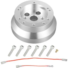 X AUTOHAUX Car 5 & 6 Hole Steering Wheel Short Hub Adapter Connector for T-Columns for Flaming River for Ididit Columns Steering Wheel Hub Adapter W/Non-telescopic Column for GM for Chevy