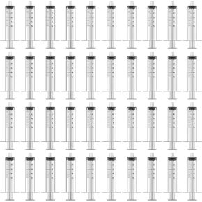 50 Pcs 3ml 3cc Syringe No Needle Plastic Syringe for Pets Oral, Refilling, Oil or Glue Applicator, Measuring or Transfering Tiny Amount of Liquids, Without Cap