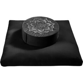 Meditation Cushion with Washable Premium Velvet Cover,100% Memory Foam Square Floor Cushion and Buckwheat Cushion Seating for Adults and Children Sitting, Yoga, Reading
