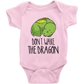 Don't Wake The Dragon Baby Boy Girl Onesie Newborn Organic Bodysuit Romper