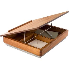 ROSSIE HOME Acacia Wood Easel Lap Desk with Storage - Java - Fits up to 17.3 Inch Laptops - Style No. 76501