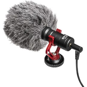 Boya MM1 Universal Camera Microphone Super-Cardioid Shotgun Microphone with Shock Mount for Camera, Consumer, Camcorder iPhone, Android Smartphones