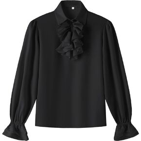 Eymitory Boys Medieval Pirate Shirt Child Renaissance Ruffle Shirt Scottish Jacobite Ghillie Tops Kids Steampunk Vampire