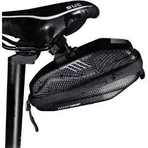 MOZOWO Bike Saddle Bag, Waterproof Bike Under Seat Pack Rear Bag Pannier Storage Bag Mountain Road MTB Bicycle EVA PU Saddle Bag, Bicycle Repair Tools Pocket Pack Cycling Pouch with Reflective Stripe