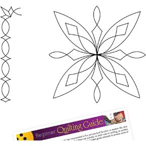 Quilting Stencils for Machine and Hand Quilting - 1 Crystal Butterfly Design Quilt Templates Plastic Stencil for Background, Block, 1 Border Stencil for Quilting Set with Guide
