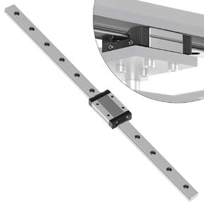 Twotrees MGN12H 300mm Linear Rail Guide Linear Sliding Guideway with 1pcs Linear Bearing Sliding Block for 3D Printer and CNC Machine(H-Type,Black)