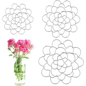 3pcs Flower Lid Arranger, Floral Grid Flower Frog Stainless Steel Lid Metal Flower Insert Lid Flower Arrangement Holder Floral Organizer for Plant Fixation Vase Craft (3 Sizes)