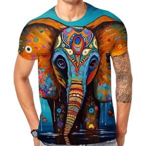 Cndiyike 3D Printed Graphic Short Sleeve T-Shirts for Men