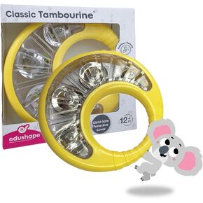 Edushape Classic Tambourine for Kids, Green - Percussion Musical Instrument Baby Tambourine for Toddlers 1-3, Kids Tambourine Fun Tummy Time, Fine Motor, Auditory and Visual Sensory Development in Kuwait