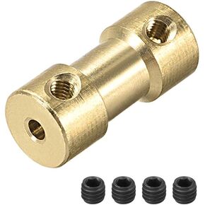 uxcell 2.3mm to 2.3mm Bore Rigid Coupling, 20mm Length 9mm Diameter, Copper Shaft Coupler Connector, Brass Tone 4Pcs