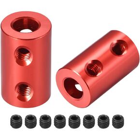 uxcell 6mm to 6mm Bore Rigid Coupling Set Screw L20XD12 Aluminum Alloy,Shaft Coupler Connector for RC Airplane Boat, Motor Accessories,Red,2pcs