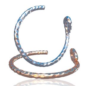 Pair of Clip Nose Piercing Hoops - Tiny Set of Hammered Handmade 20 gauge Faux Nose Rings - Hypoallergenic Smooth 14k Gold & 925 Silver 7mm Thin Fake Nose Hoops