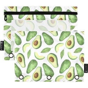Gredecor Binder Pencil Pouch 3 Ring Western Cactus Cowboy Boho Zipper Pencil Pouches Case 2 Pack Clear Binder Organizer for School Office