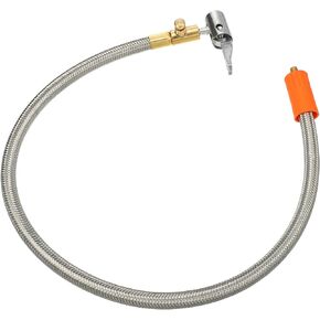 X AUTOHAUX 1 Pcs 23.6" Flexible Tire Inflator Hose Adapter M6 Thread Size Air Chuck with Hose for Standard Tire Valve Fine Thread with Air Release Valve