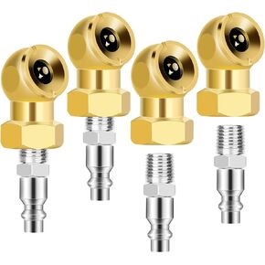 4PCS Ball inflator Air Chuck, 1/4'' FNPT Closed Flow Air Chuck, Tire Inflator Attachment, Closed Ball Tire Air Chuck with 1/4 Inch FNPT Portable Air Chuck, for Inflator Gauge Compressor Accessories