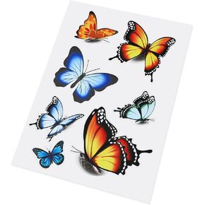 3D Butterfly Stickers for Car, Cute Vinyl Butterfly Decals Waterproof Scratch Cover Stickers Removable Peel and Stick Vintage Fridge Locker Bumper Decals for Vehicles Adhesive Automotive Graphics