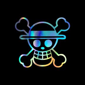 One Piece Luffy Straw Hat Pirate Decal Vinyl Sticker Auto Car Truck Wall Laptop | Holographic | 5.5" x 5"