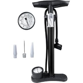 مضخة دراجة أرضية من ثالوس مع مقياس الضغط العالي 140 رطل لكل بوصة مربعة تناسب صمام شريدر وبريستا مضخة إطار دراجة لكرات دراجة الطريق الجبلية in Kuwait
