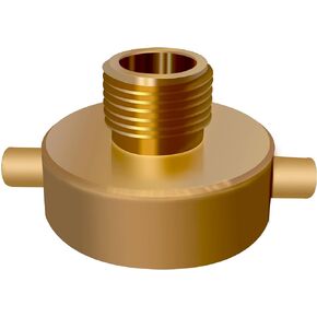 Brass Fire Equipment 1-1/2" NST (NH) Female x 3/4" GHT Male Brass Fire Hydrant Adapter with Pin Lug Brass Fire Hydrant Hose Adapter Fitting Connector for Fire Hydrants, Hoses,Pipes
