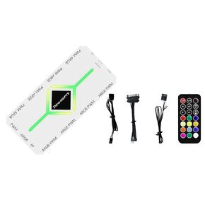 PWM Fan Hub for 5V Addressable ARGB Computer PC Case Fan PWM 1 to 9 Ports Magnetic Fan Hub Splitter with Remote SATA Power Supply Black